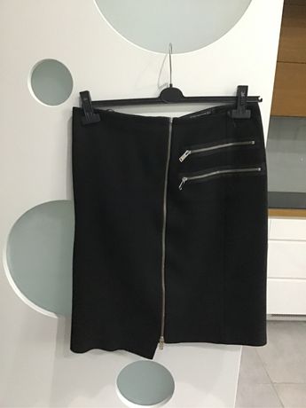 Zara spódnica czarna z zamkami rozmiar L cena 35 zł