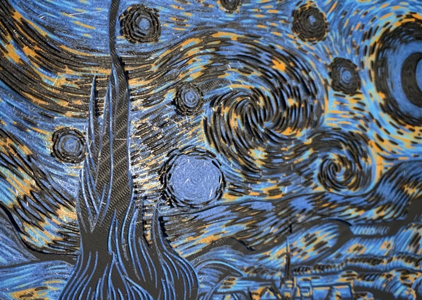 obraz ale Van Gogh Gwiaździsta noc 23x15 płaskorzeźba litografia 3D