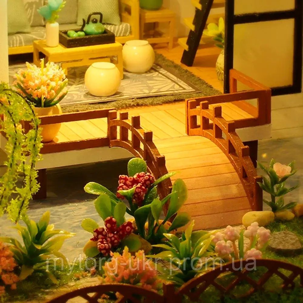 Кукольный дом BauTech Diy деревянный конструктор 3D Японский домик
