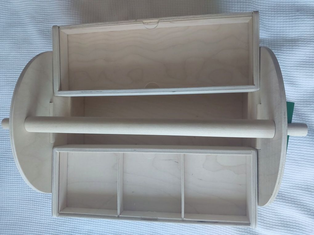 Ikea Lustigt szafka na przybory szkolne narzędzia skrzynka drewniana