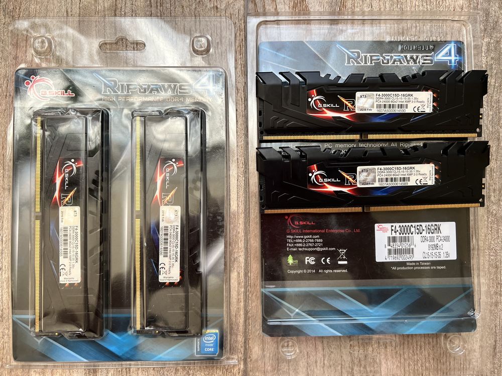 DDR4 GSKill Ripjaws4 3000Mhz CL15 Samsung Дворангові 16Gb (2x8)