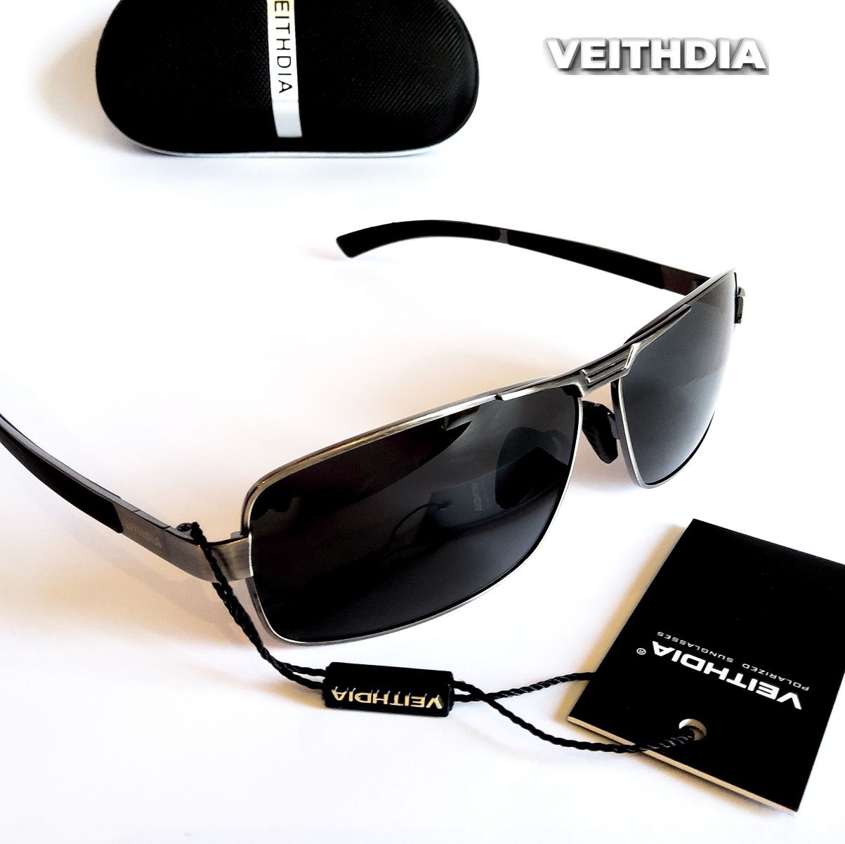 OKULARY PRZECIWSŁONECZNE. Gun Black. Polaryzacyjne HD. Męskie. Nerdy