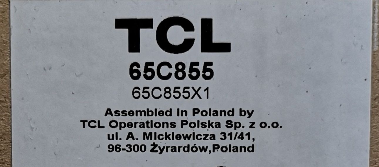 Telewizor TCL 65C855 SmartTV QD-MINILED GW