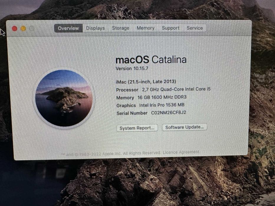 iMac 21,5 2,7GHz i5 16Gb 500SSD Gb