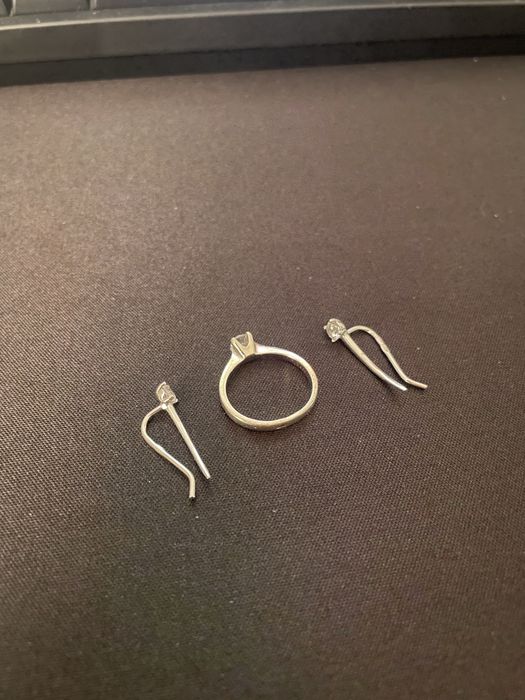 Серебро, кільце та сережки