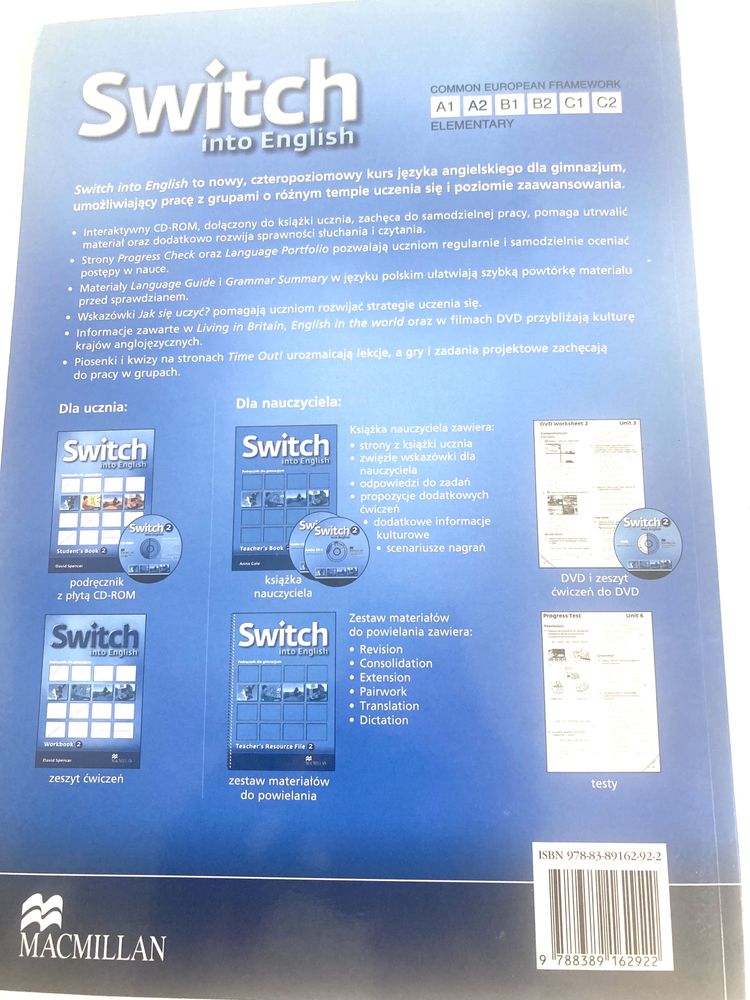 Podręcznik pt. Switch into English do języka angielskiego- gimnazjum.