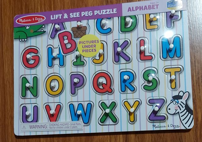 Drewniane puzzle Melissa&Doug,alfabet angielski .