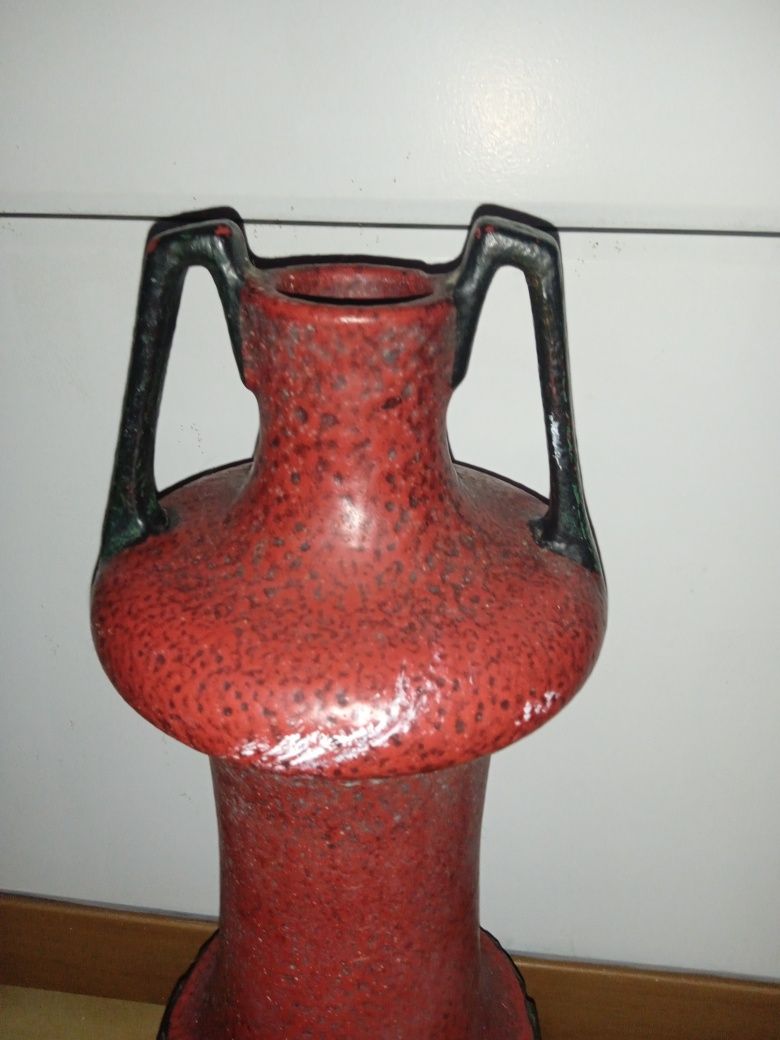 Jarrão cerâmica vermelho e preto