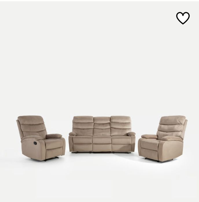 Zestaw wypoczynkowy sofa fotele funkcja relax