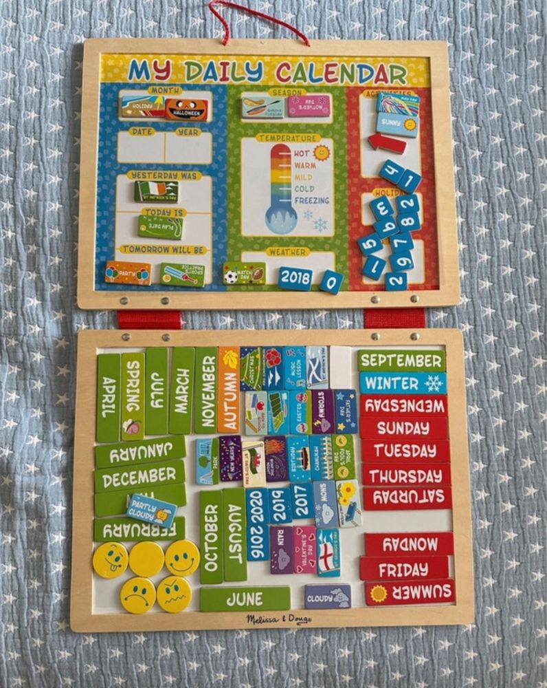 Quadro magnético calendário diário inglês para crianças Melissa & Doug