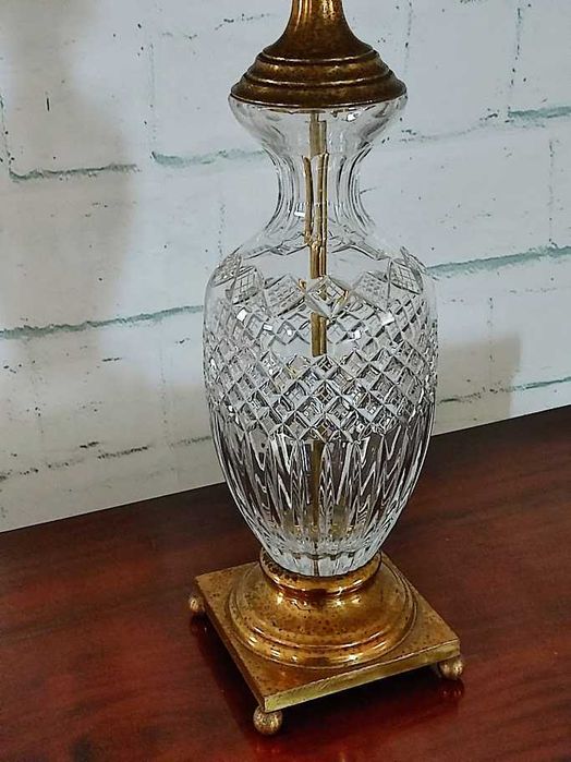 Candeeiro em cristal e bronze