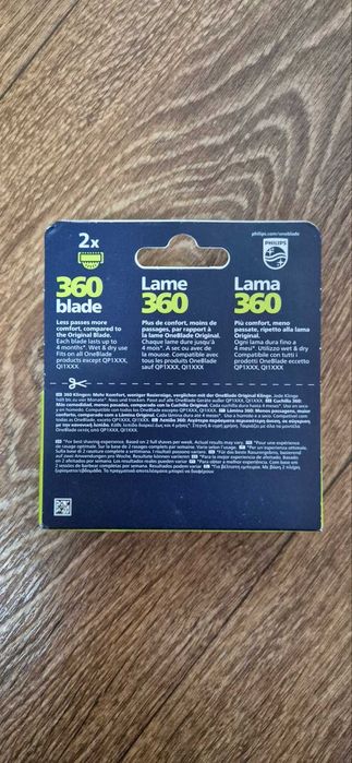 змінні картриджі касети для гоління філіпс philips oneblade 360 2 шт