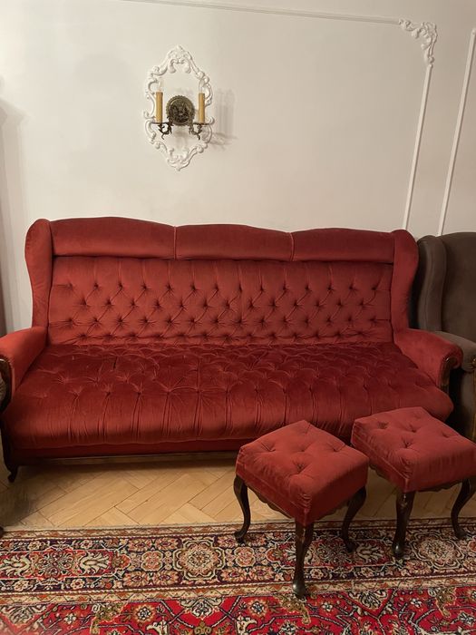 Sofa sprężyny, rozkładana.2m. Stylowa.