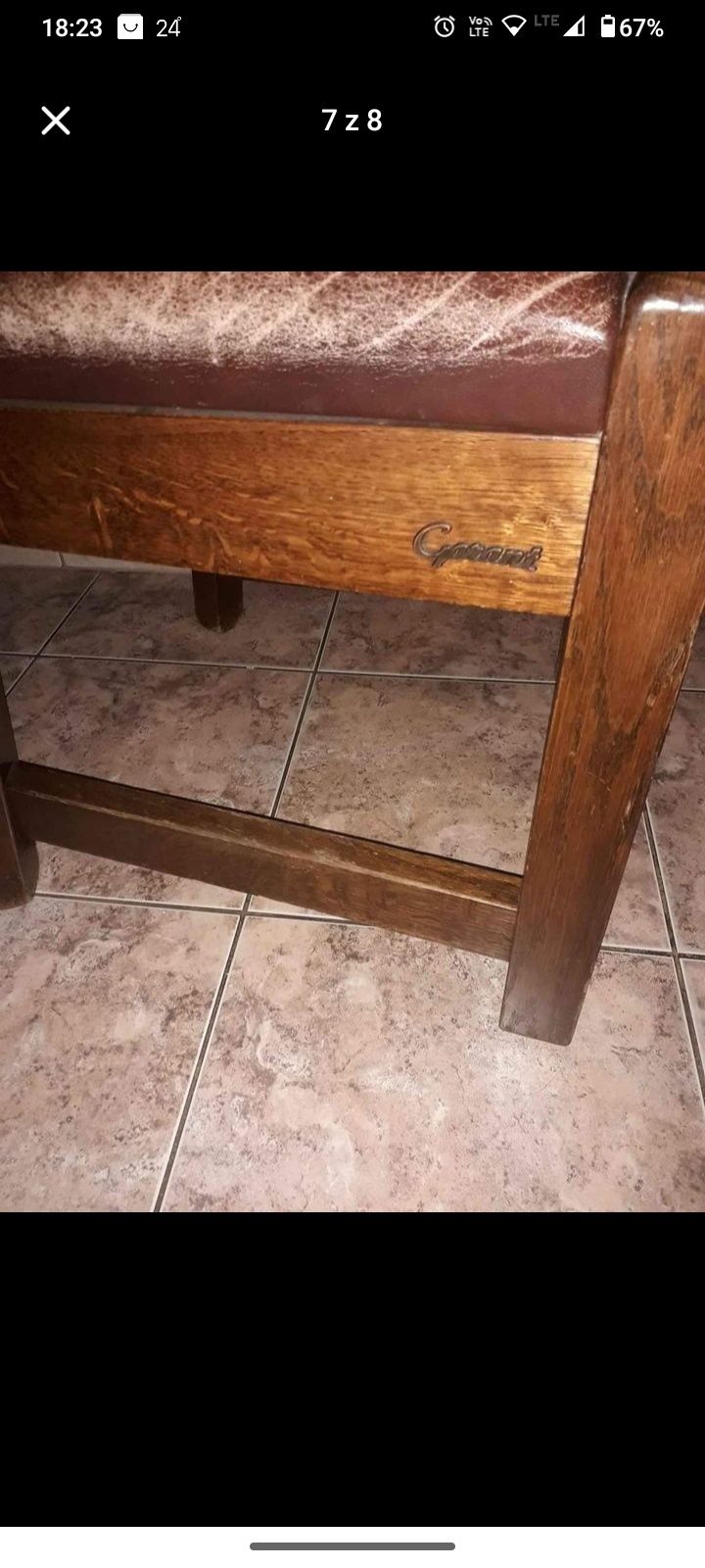 Stół dębowy z krzesłami