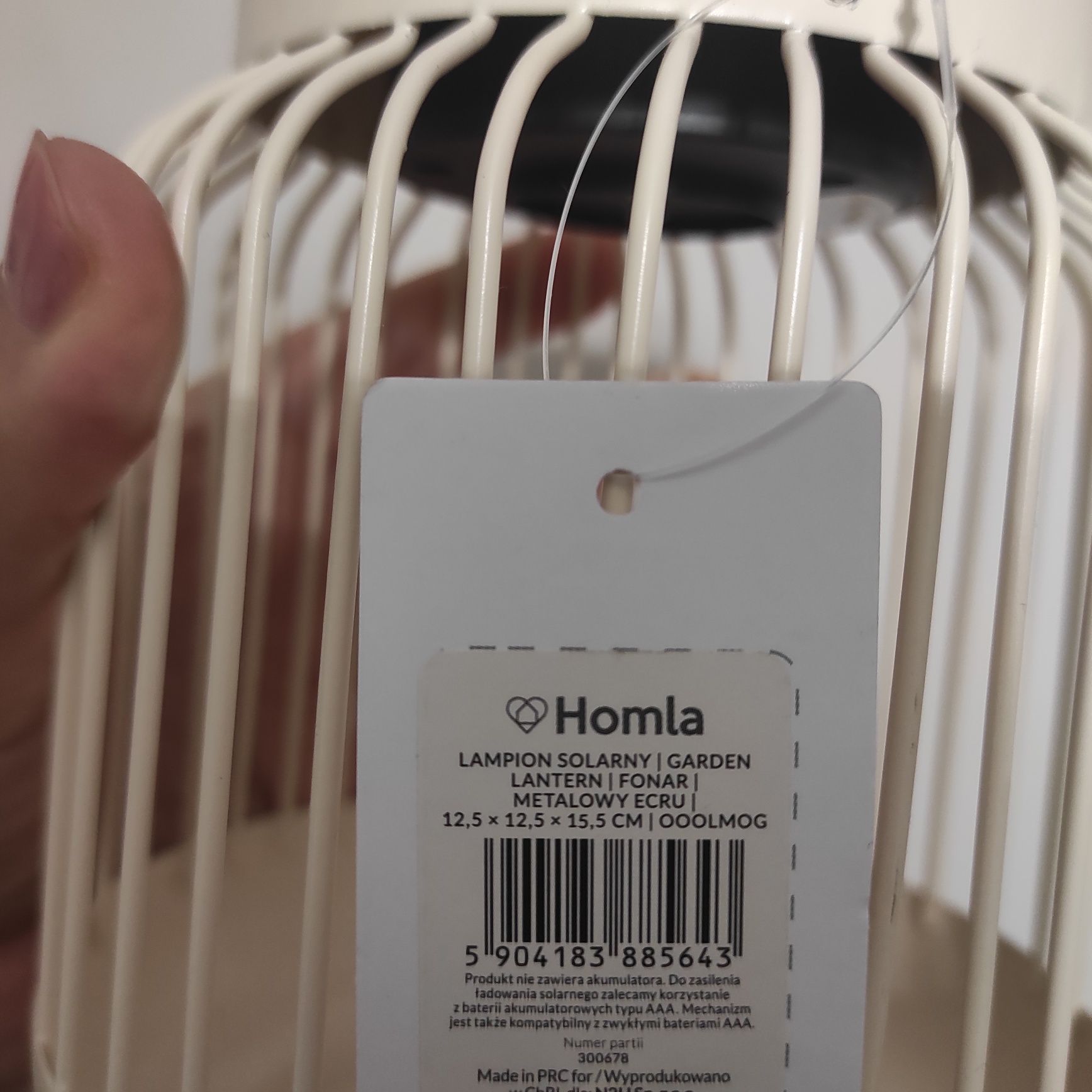 Lampion solarny nowy ecru homla