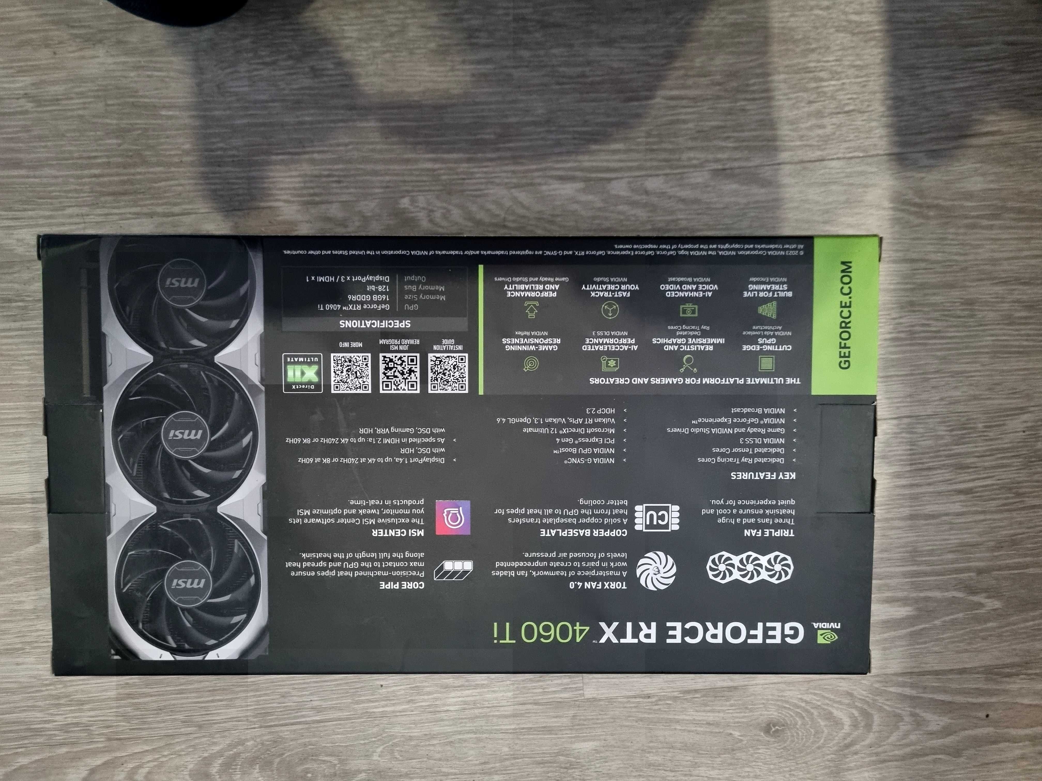 MSI RTX 4060 TI VENTUS3X 16GB