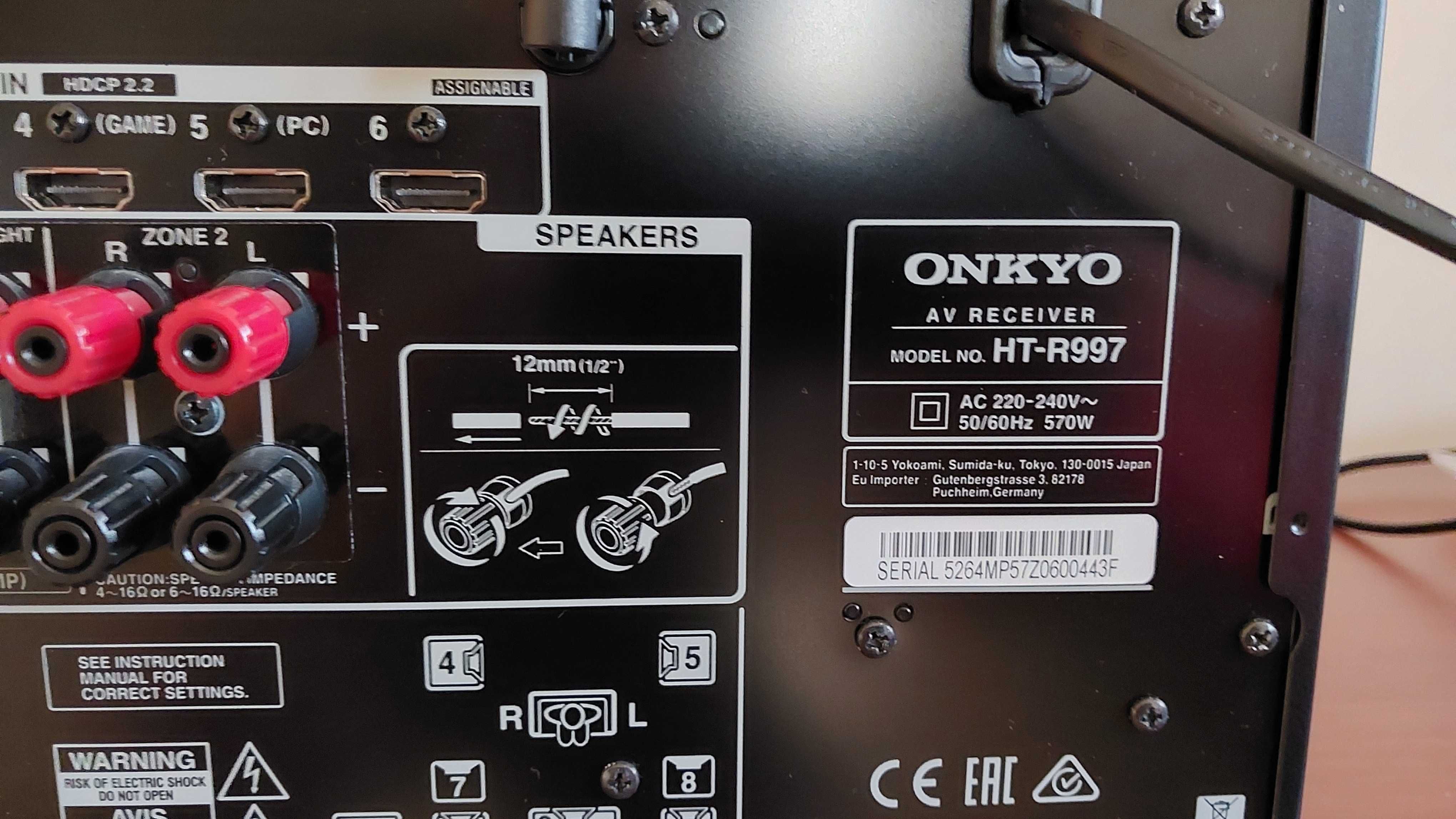 Receptor AV Onkyo HT-R997 7.2 Canais THX