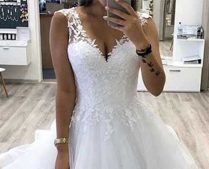 Suknia ślubna #28 biała princessa koronka regulacja rozmiar 42 XL