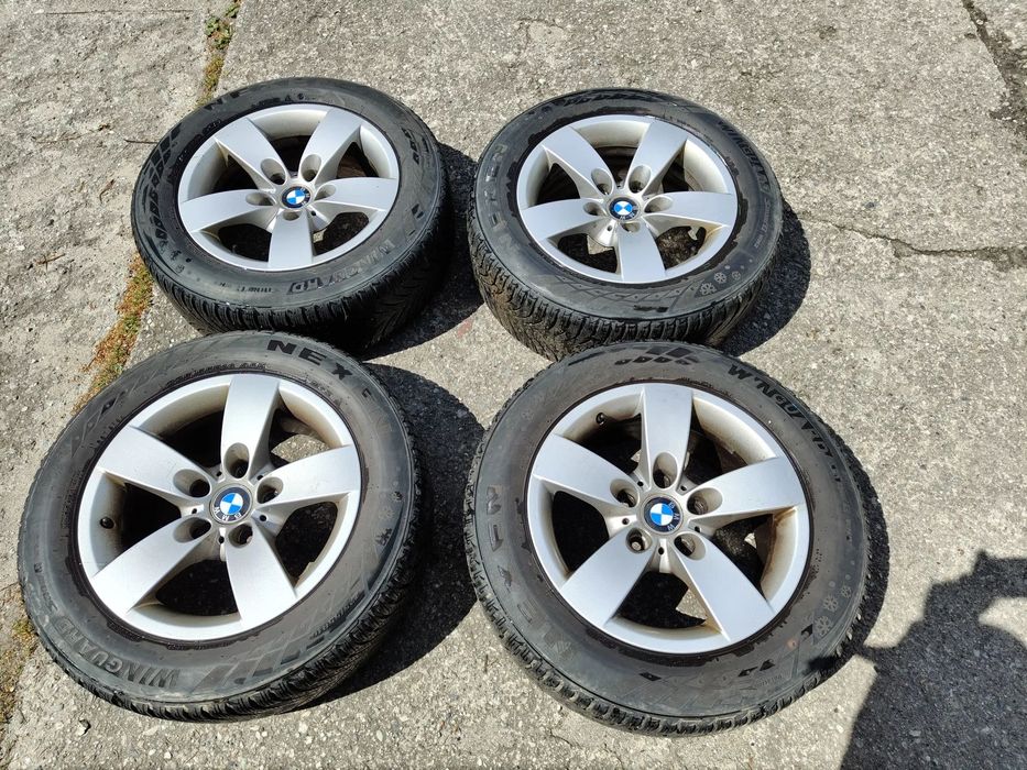 BMW E60 E61 Org Felgi ALUMINIOWE Alusy KOŁA 5X120 7J ET20 4x Nexen 16 Opony Zimowe