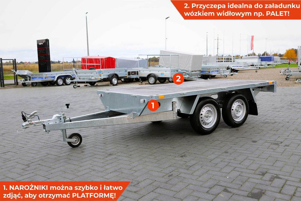 Przyczepa 260x150x38 z kołami pod spodem SPAWANA Vesta LIGHT 26H MOCNA