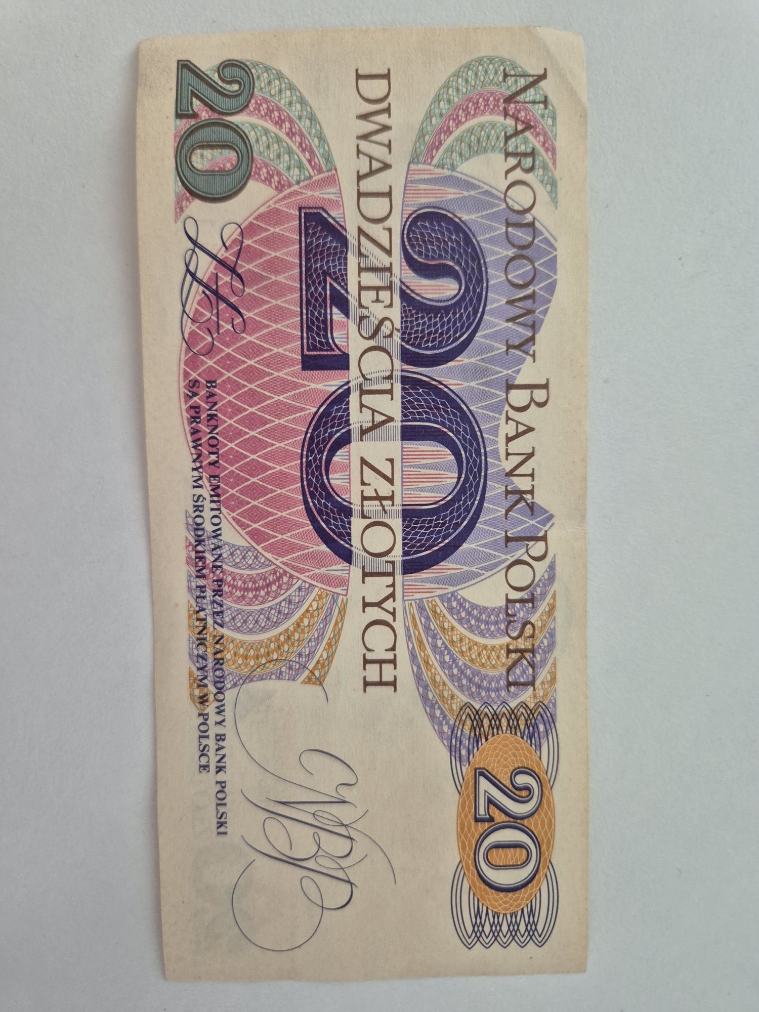 Banknot 20 zł z 1982 roku