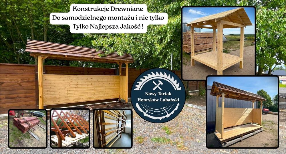 Pergola Wiata Altanka Zadaszenie Konstrukcja drewniana Dach Drewno