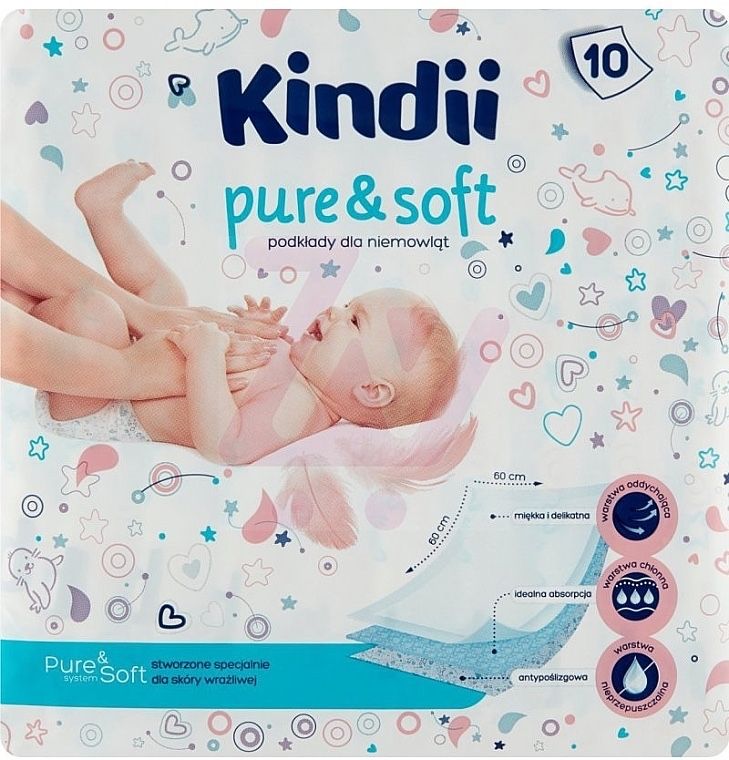 Пелюшки дитячі Cleanic Kindii Pure & Soft, 10 шт