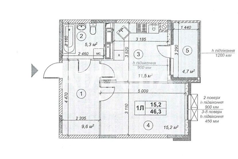 Євродвухшка 46м2, єОселя, держпрограми