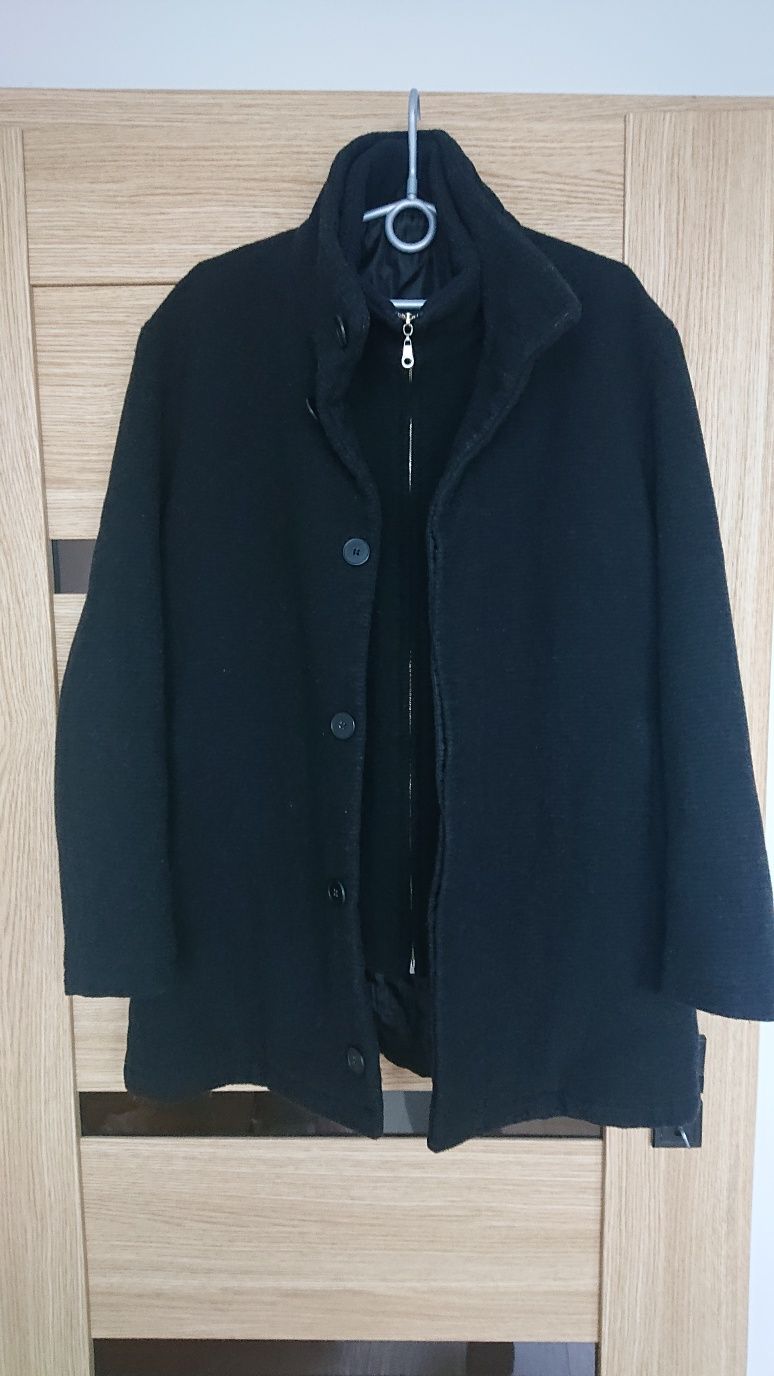 Płaszcz męski wełniany włoski L/XL czarny Kistermann