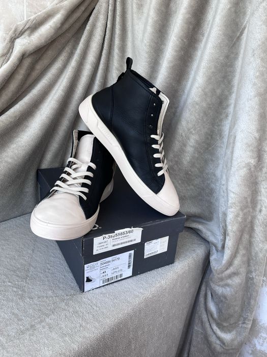 Кеди високі чоловічі, Ecco, 43р,  шкіряні , чорно- бежеві.