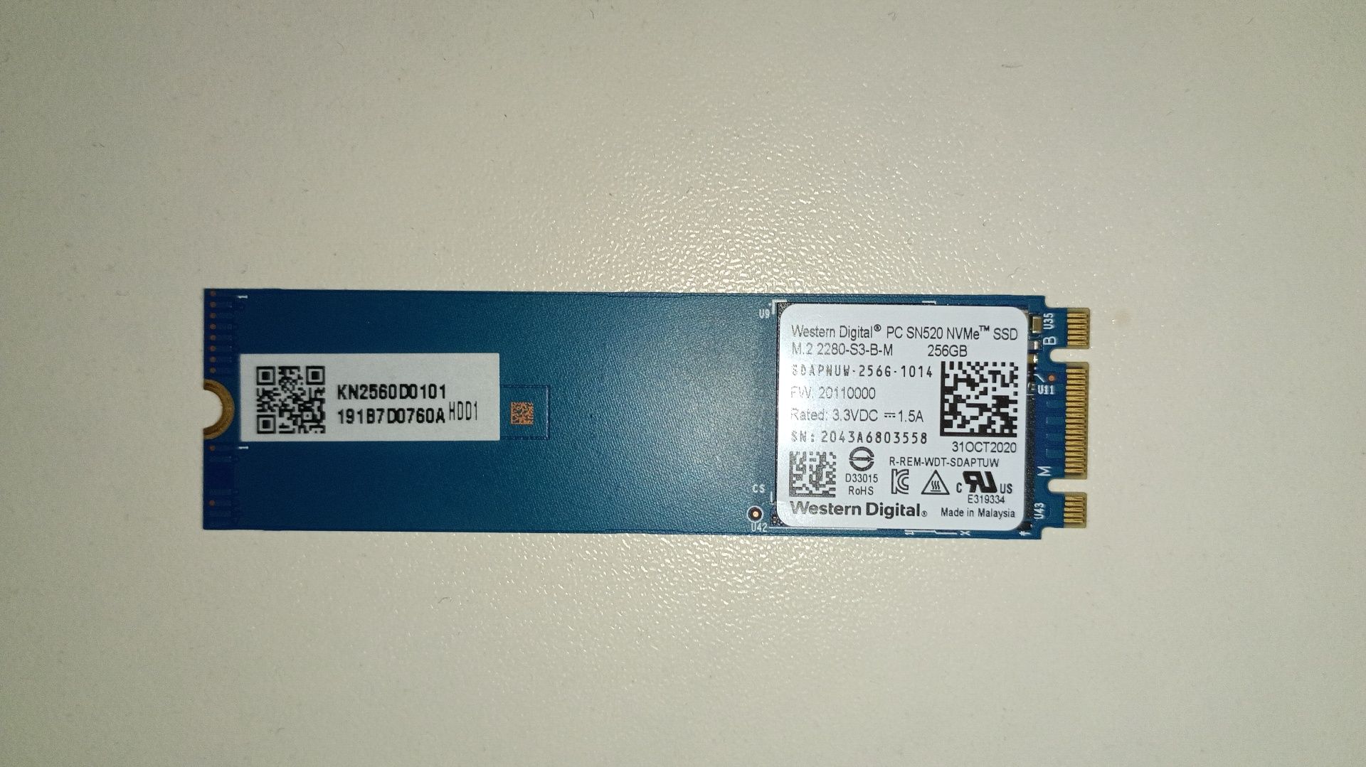 Накопичувач SSD M.2 NVME 256GB WD SN520 (SDAPNUW-256G-1014)