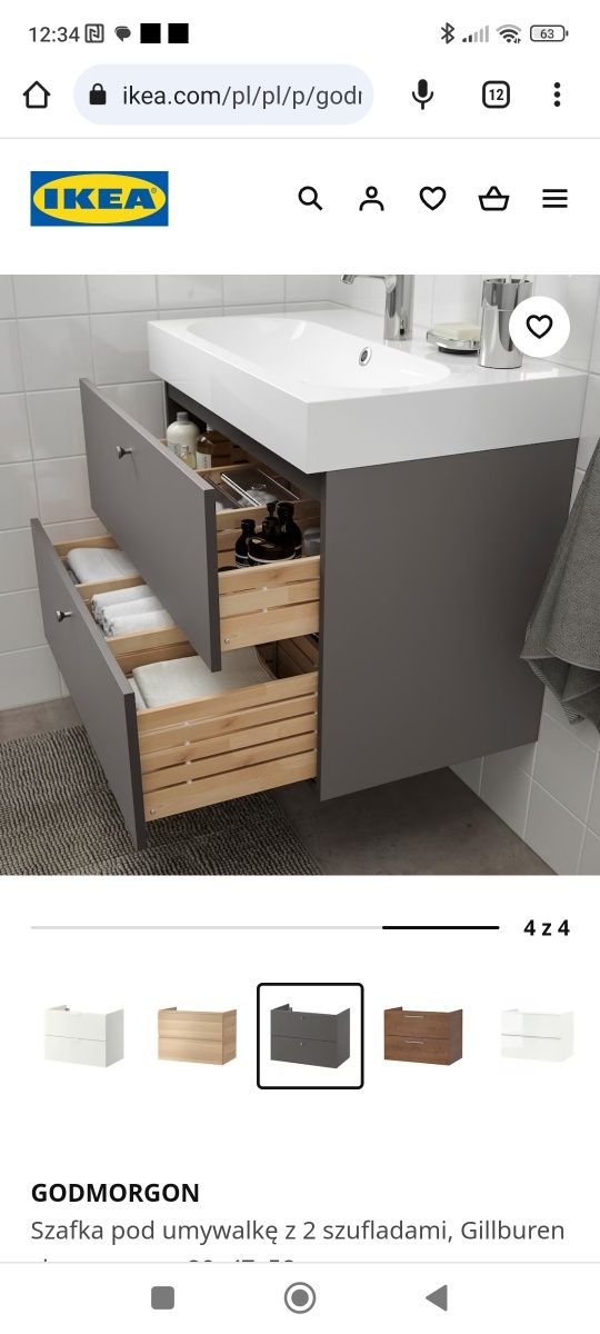 Zestaw szafek łazienkowych z umywalką Ikea