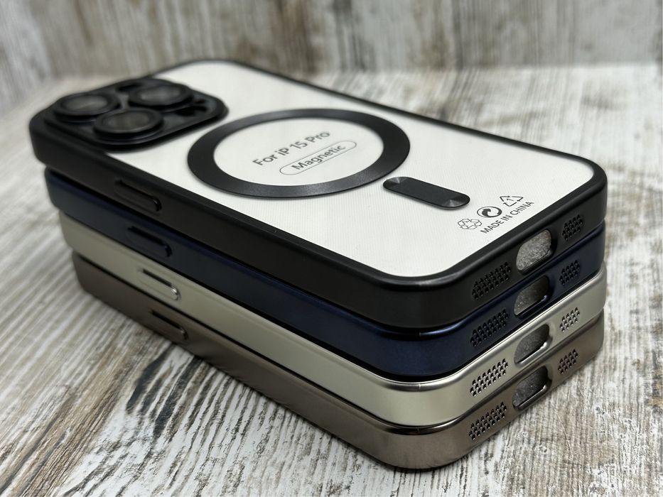 Чехол Chrome MagSafe на iPhone 15 Pro Max/ 15 Pro. Защита камер. Чохол