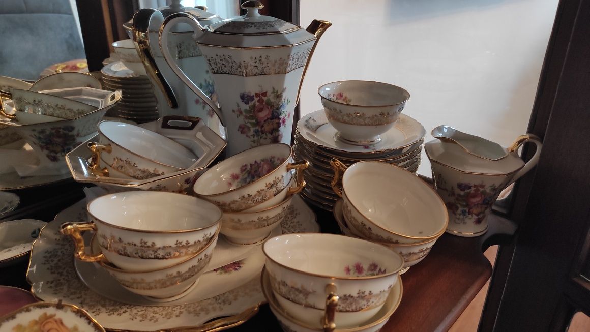 Serwis deserowy kawa / herbata Limoges Porcelana Francuska 34 części.