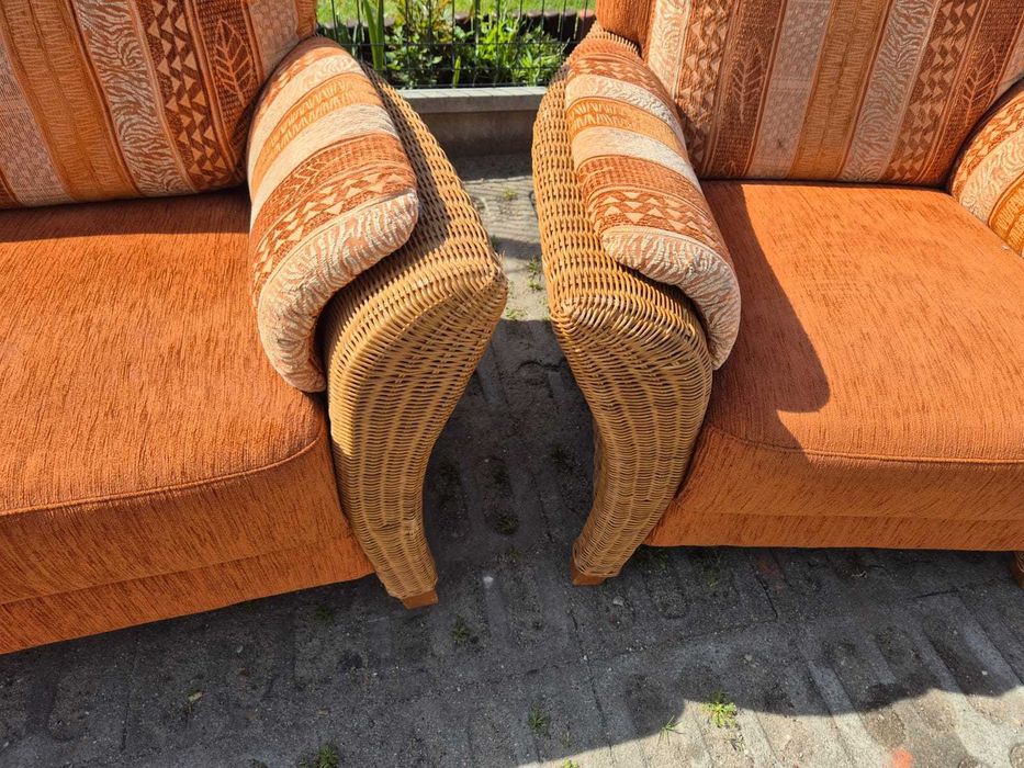 sofa rattanowa 3 2 1 rattan z rattanu naturalny ratan meble na taras