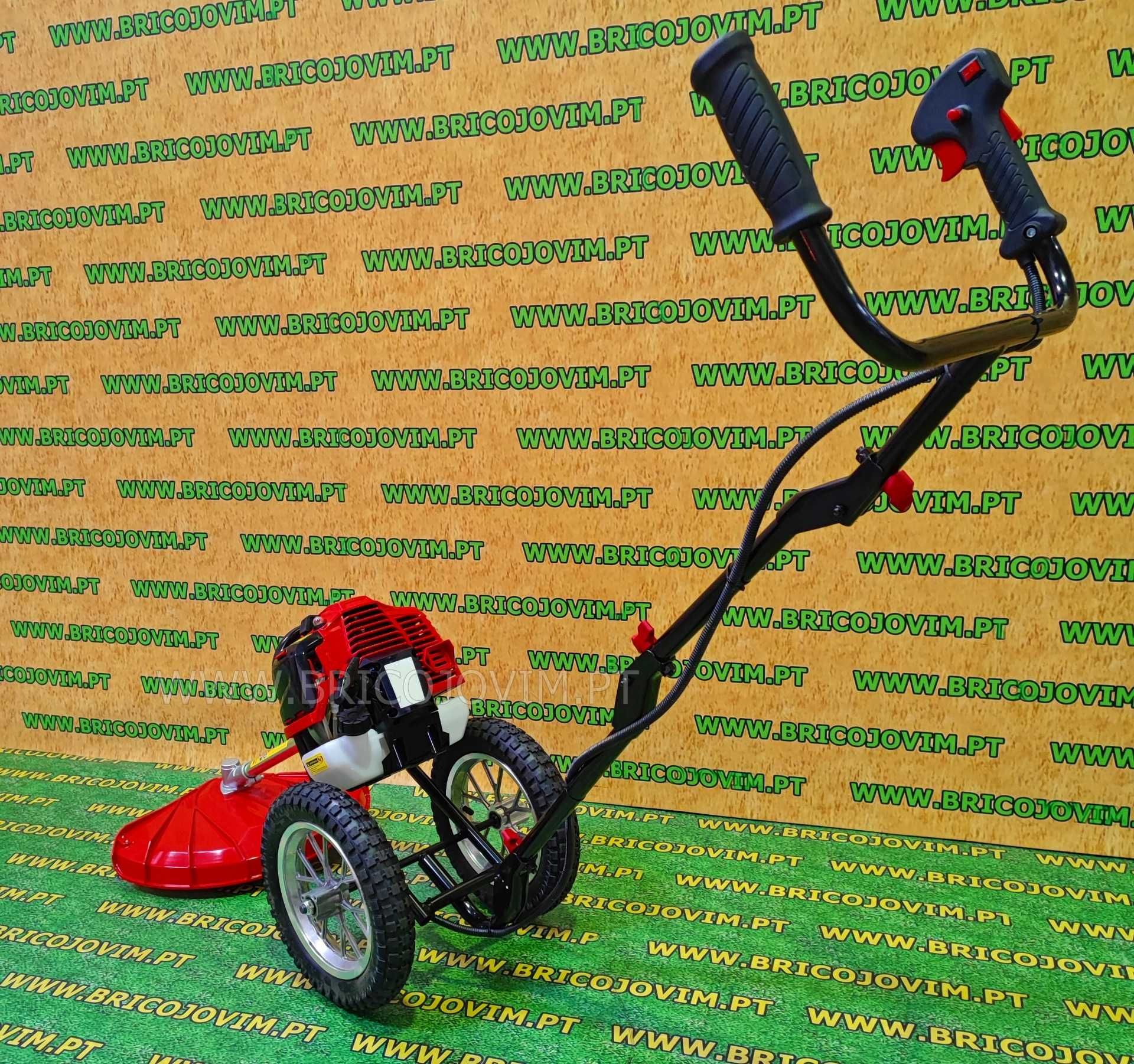 Roçadora com Rodas - Motor 52cc - Compacta - Bobine de Fio - NOVAS