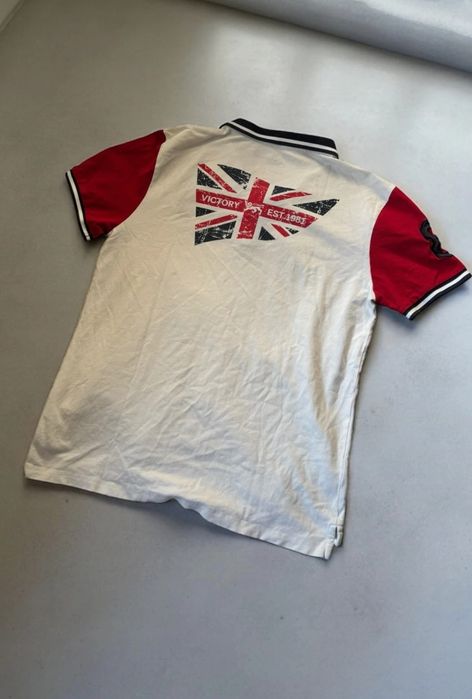 Polo white/red T-shirt size L y2k swag drip affliction