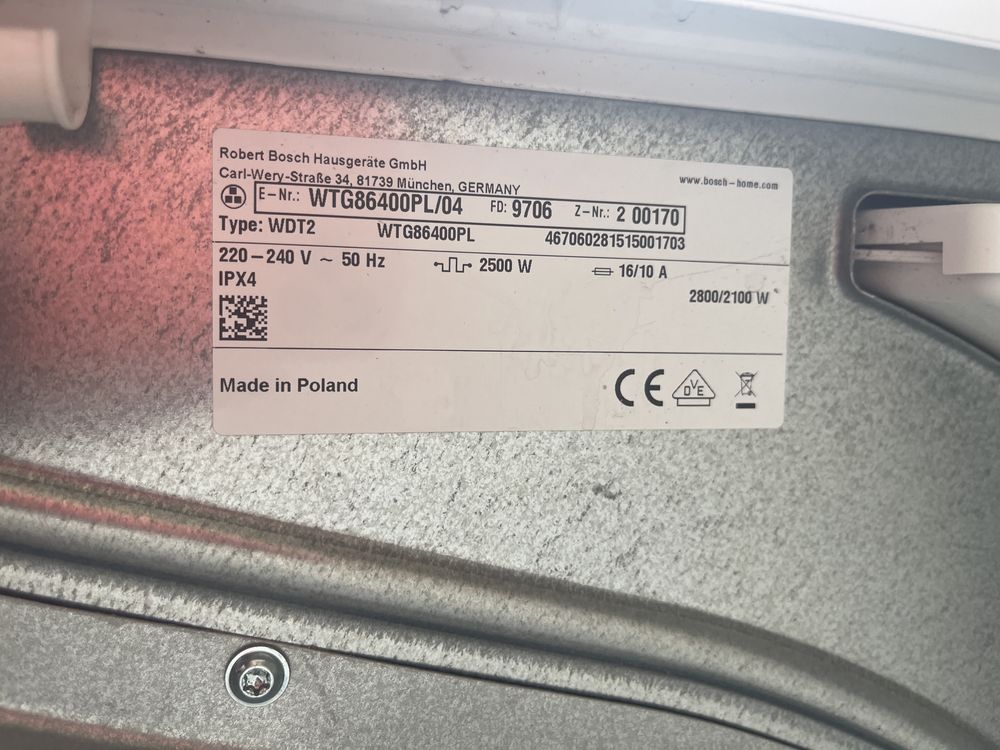 Сушильна машина Bosch WTG86400PL