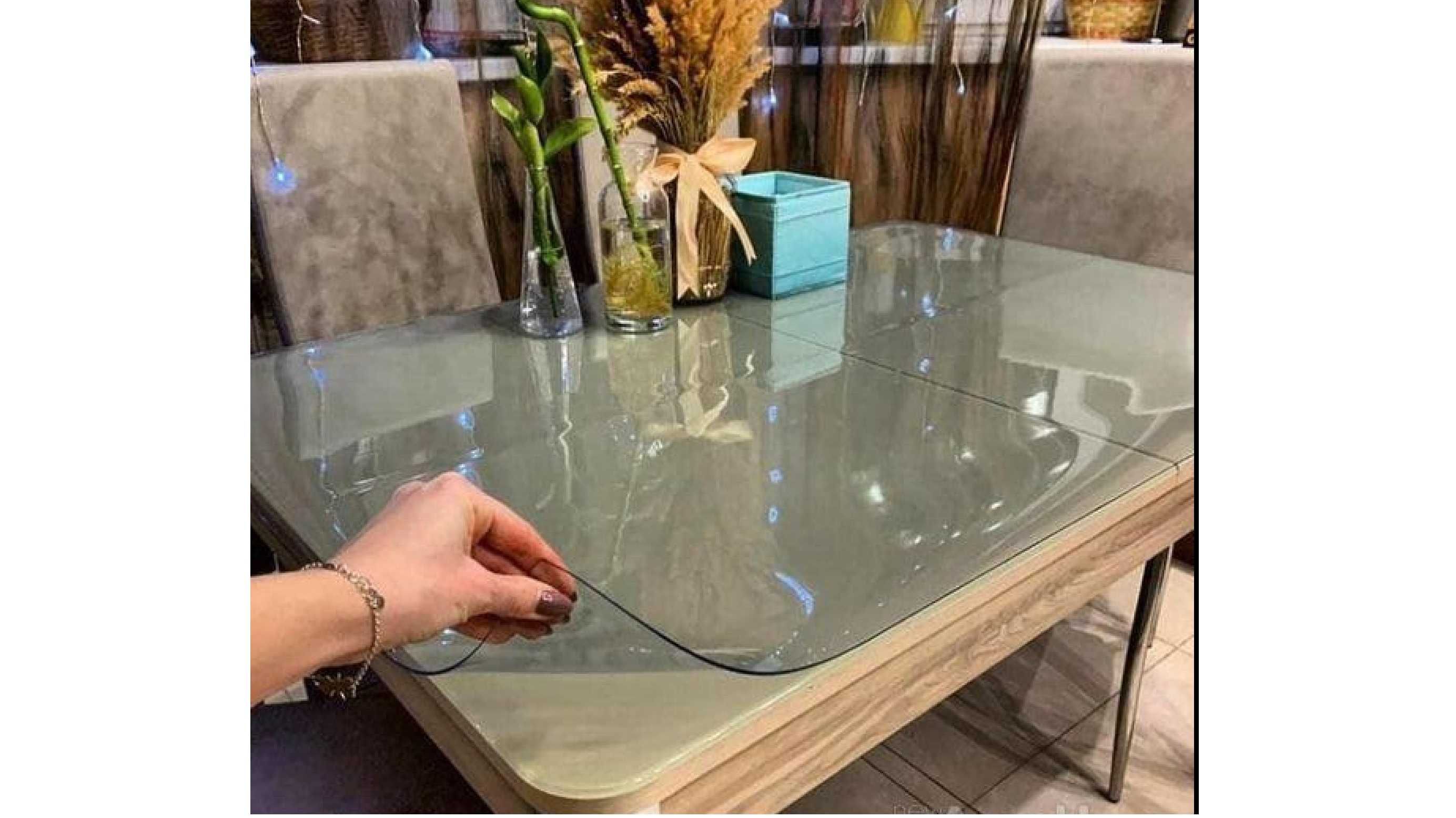 Жидкое стекло на стол Мягкое стекло Защита на стол 98 на 75 см