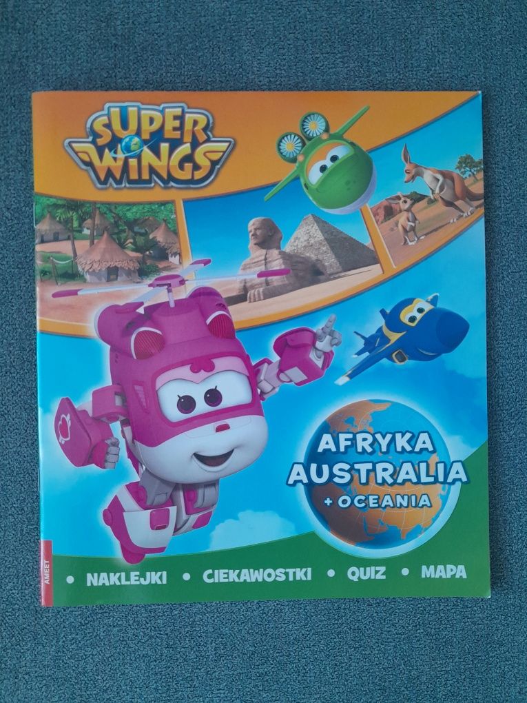 Książka dla dzieci  z serii "Super Wings" "Afryka Australia + Oceania"