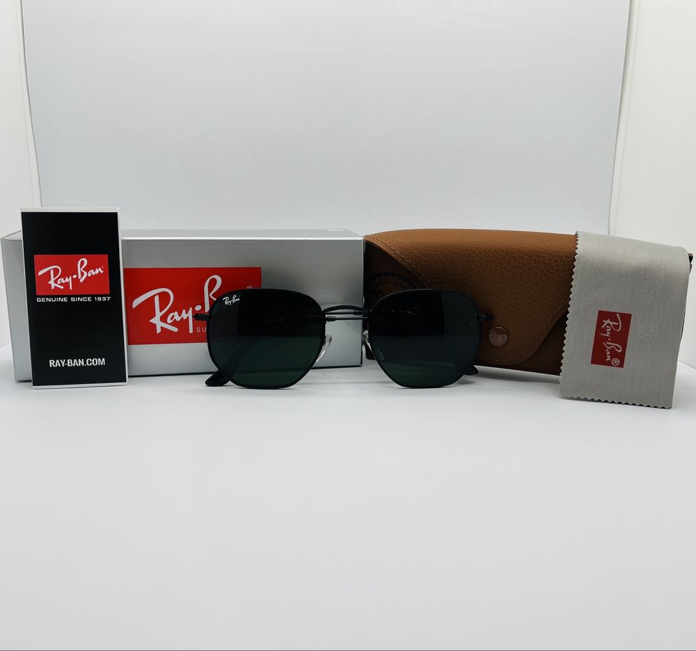 Солнцезащитные очки Ray Ban Hexagonal 3548 Black-Green 56мм стекло