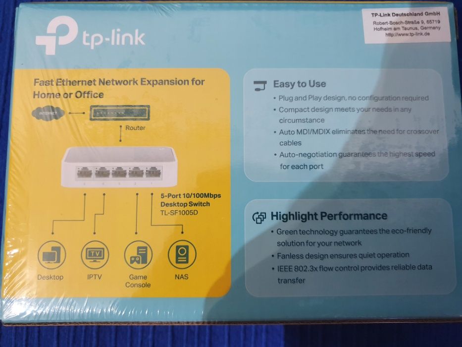 Switch TP Link 5 Portas NOVO