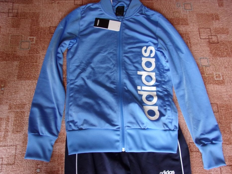 dres adidas rozmiar nowy komplet niebieski czarny