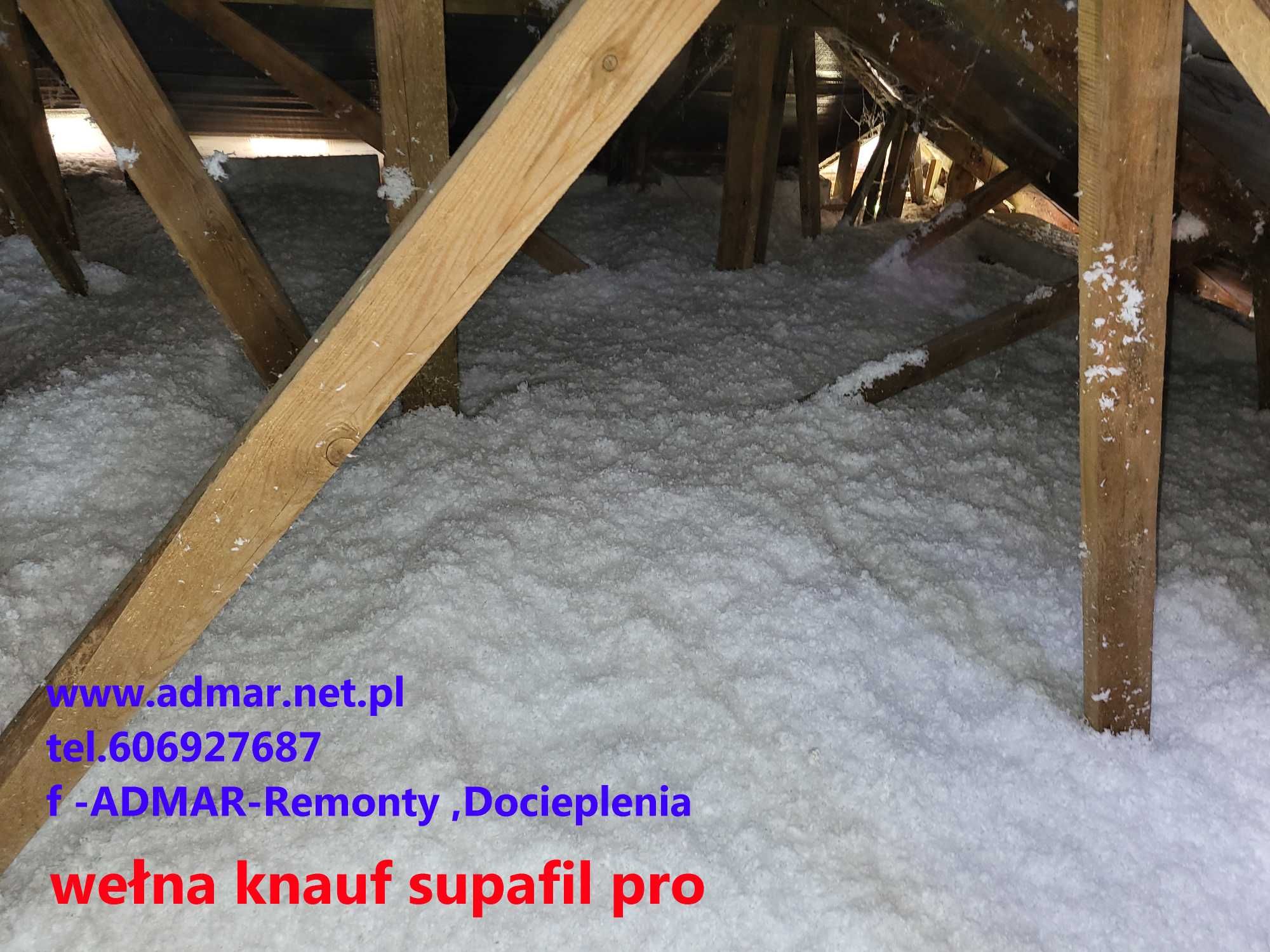 Ocieplenia  wełną, celulozą  zabudowy sufitów z płyt g-k ,