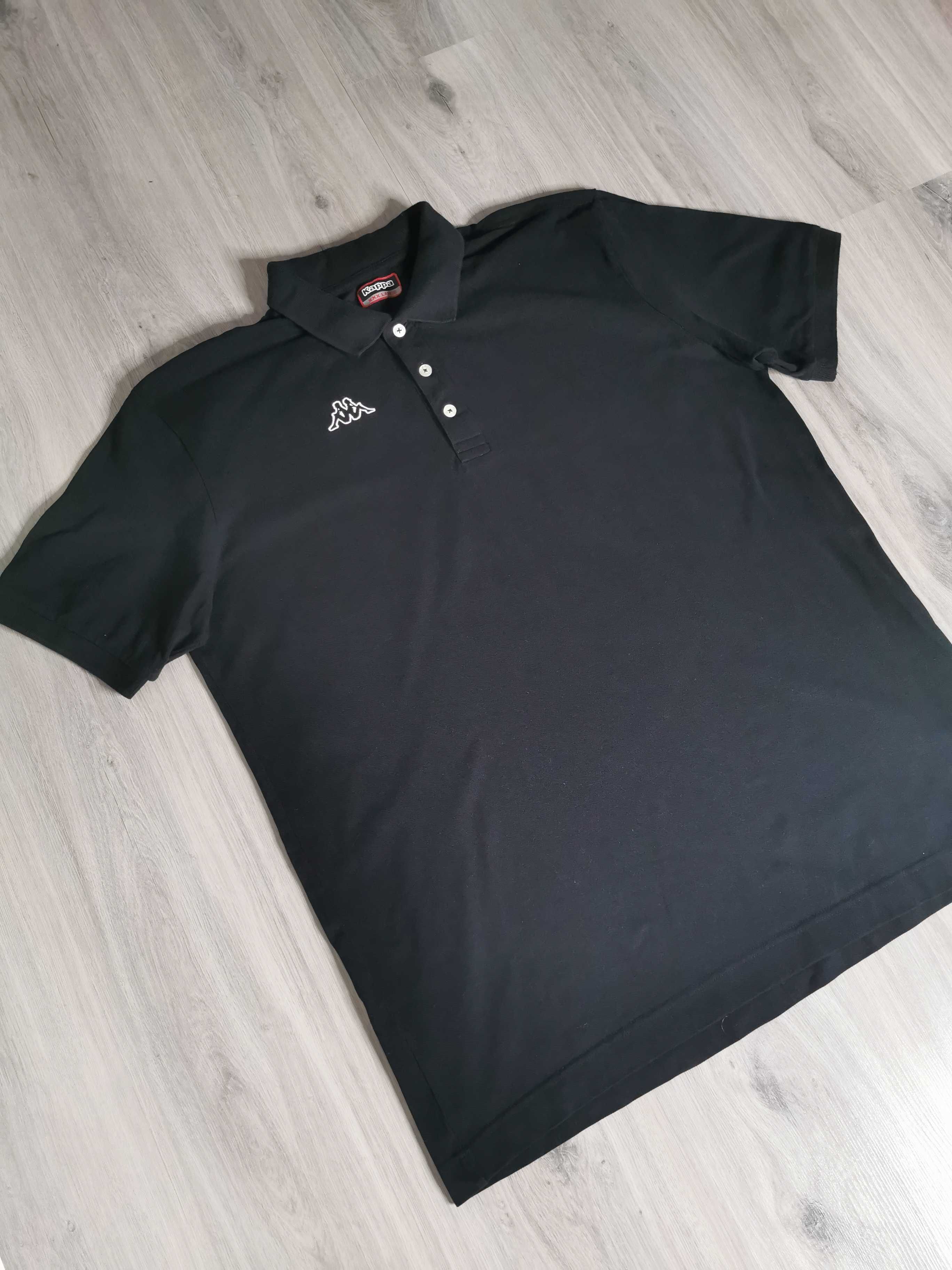 T-shirt polo Kappa rozmiar 2XL/3XL wyszywane logo czarny