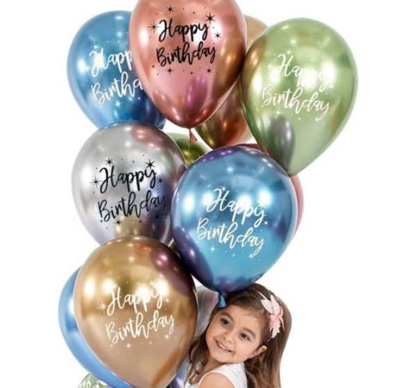 Balony Happy Birthday - urodziny - 10 szt - nowe