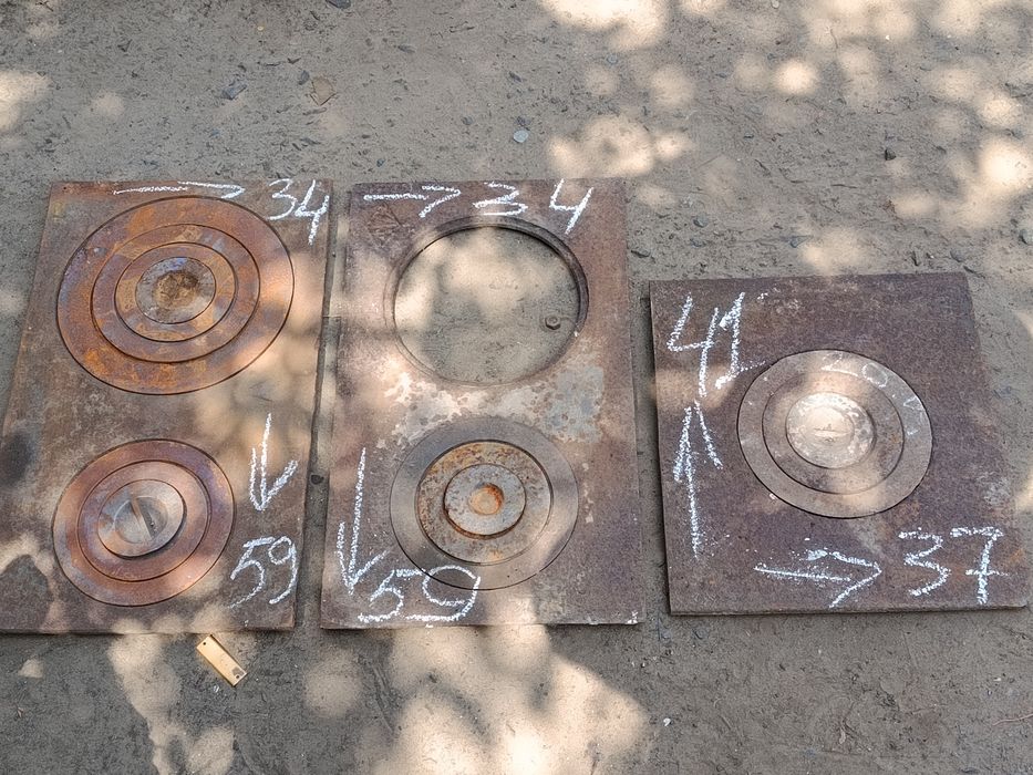 Плита чугунна 71х41 59х35 41х36 см кільця СССР