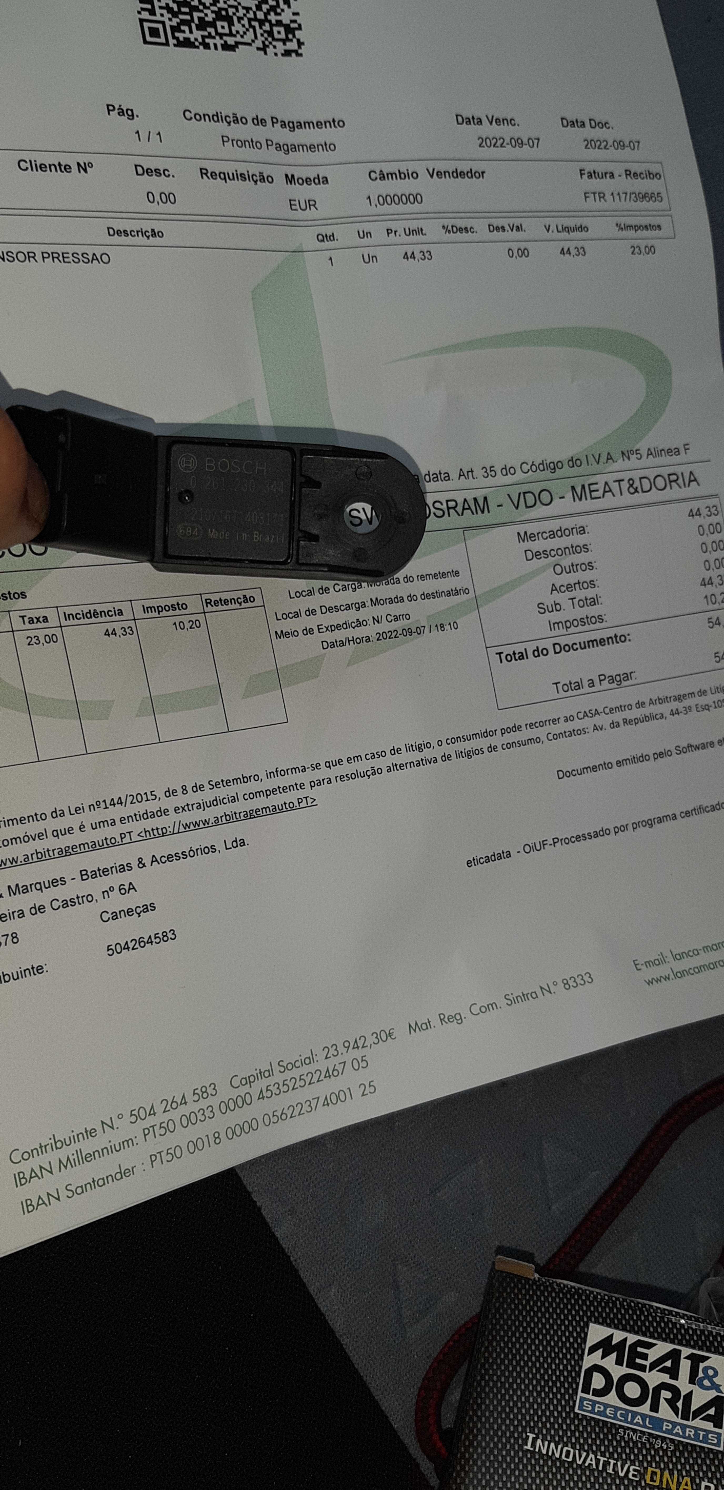 Sensor pressão  citroen c3