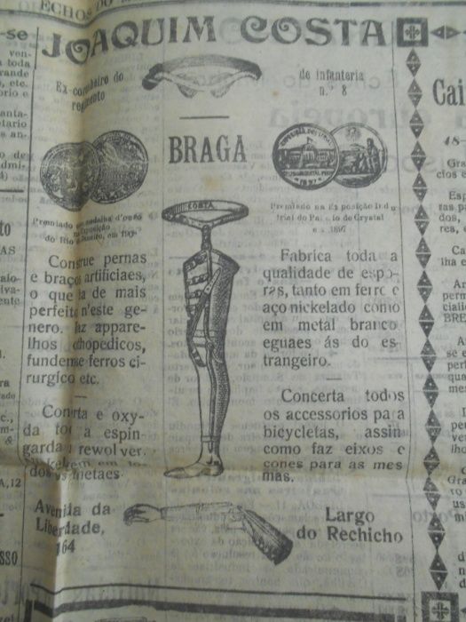 RARO lote de 24 jornais centenários do "Echos do Minho". Março de 1916