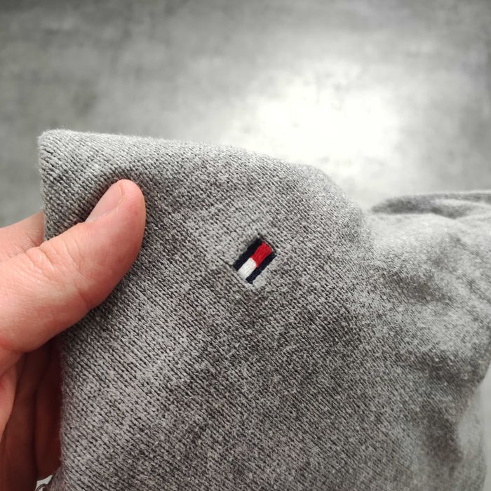 MĘSKI Sweter PREMIUM Szary Rozpinany Elegancki Tommy Hilfiger TH Logo